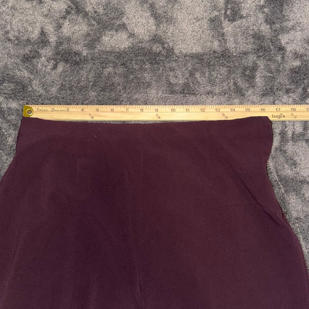 Coldwater Creek Burgundy Plum Wide Leg Stretch Dress Pants Size 10 H27720 - Picture 3 of 8